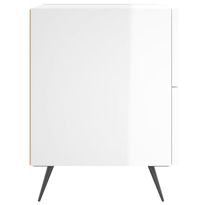 High Gloss White Bedside Cabinet 40x35x47.5 cm - Engineered Wood