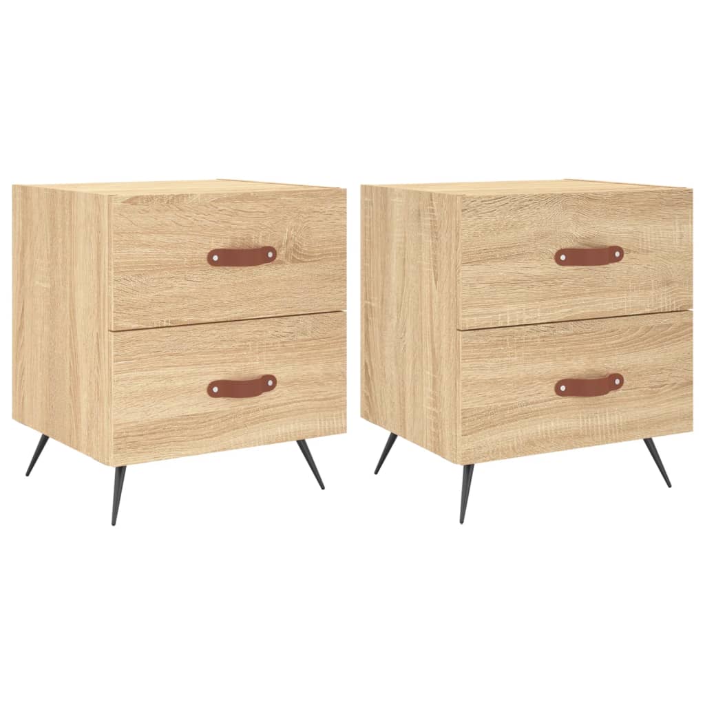 Sonoma Oak Bedside Cabinets 2 pcs - Engineered Wood 40x35x47.5 cm