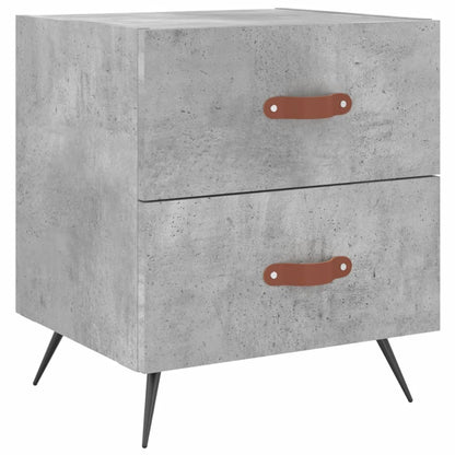 Concrete Grey Bedside Cabinet - Engineered Wood, 40x35x47.5 cm