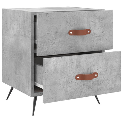Concrete Grey Bedside Cabinet - Engineered Wood, 40x35x47.5 cm