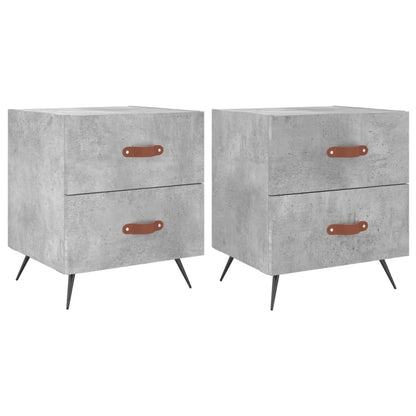 Concrete Grey Bedside Cabinets 2 Pcs - Engineered Wood 40x35x47.5 cm