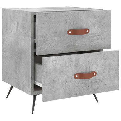 Concrete Grey Bedside Cabinets 2 Pcs - Engineered Wood 40x35x47.5 cm
