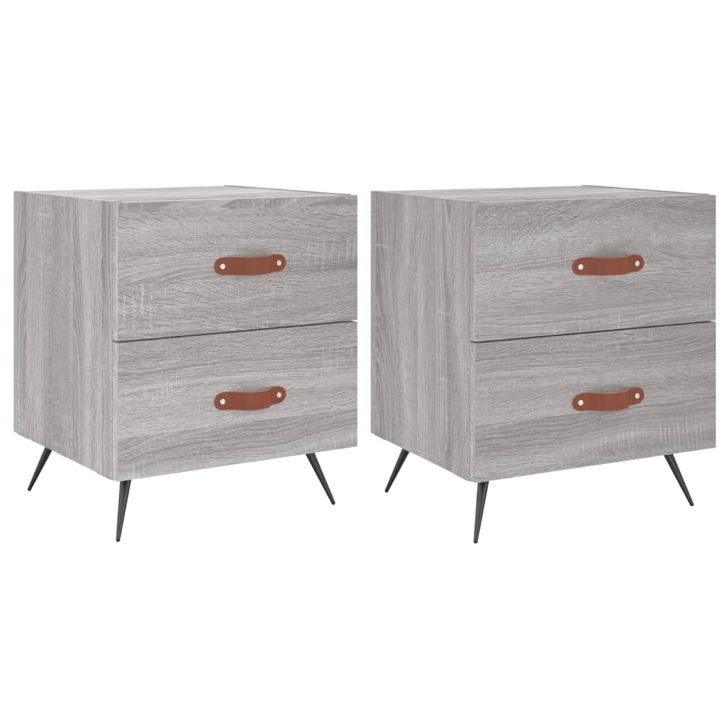 Grey Sonoma Bedside Cabinets 2pcs, 40x35x47.5 cm, Engineered Wood