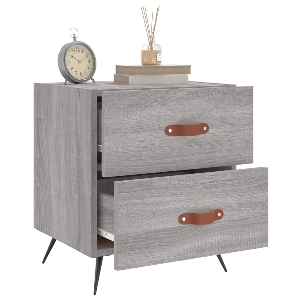 Grey Sonoma Bedside Cabinets 2pcs, 40x35x47.5 cm, Engineered Wood