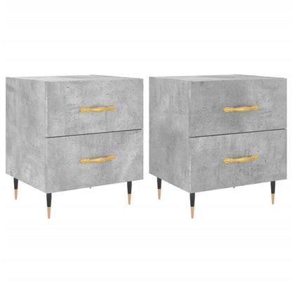 Concrete Grey Bedside Cabinets - Set of 2, 40x35x47.5 cm Wood
