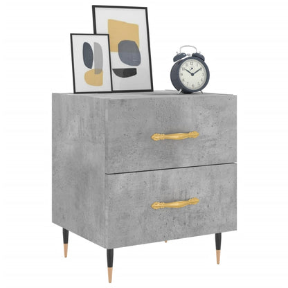 Concrete Grey Bedside Cabinets - Set of 2, 40x35x47.5 cm Wood