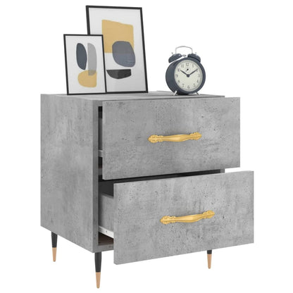 Concrete Grey Bedside Cabinets - Set of 2, 40x35x47.5 cm Wood