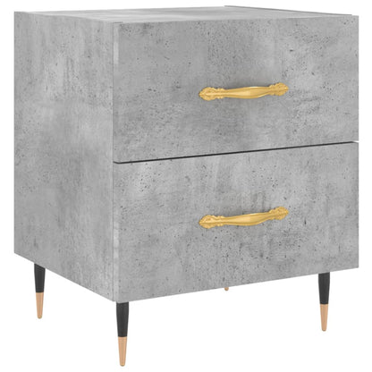 Concrete Grey Bedside Cabinets - Set of 2, 40x35x47.5 cm Wood
