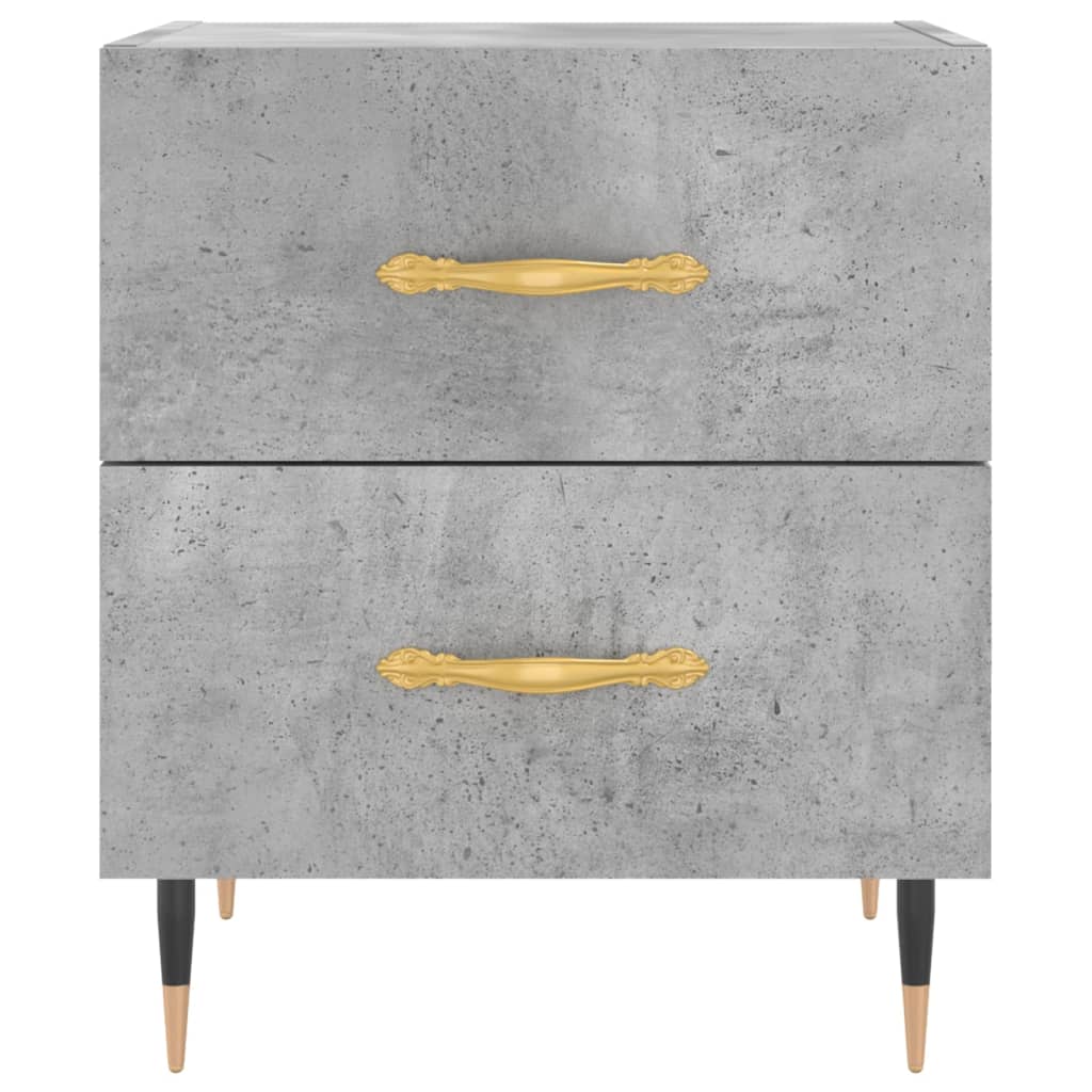Concrete Grey Bedside Cabinets - Set of 2, 40x35x47.5 cm Wood