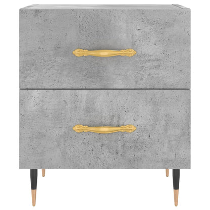 Concrete Grey Bedside Cabinets - Set of 2, 40x35x47.5 cm Wood