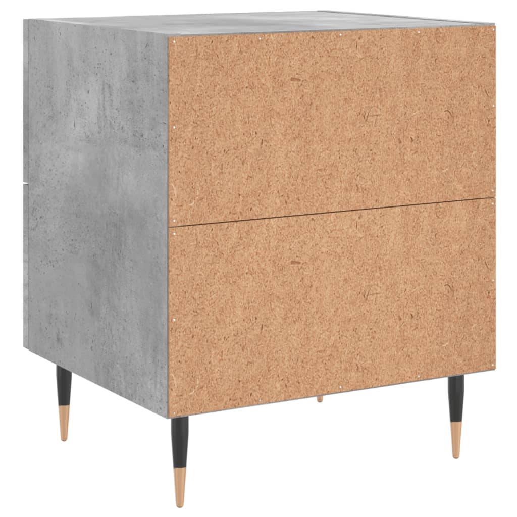 Concrete Grey Bedside Cabinets - Set of 2, 40x35x47.5 cm Wood