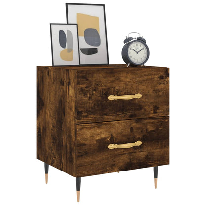 Smoked Oak Bedside Cabinet 40x35x47.5 cm - Engineered Wood