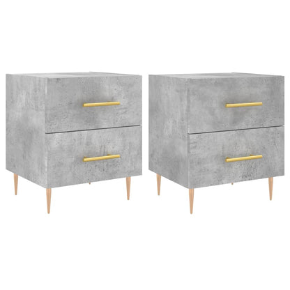 Concrete Grey Bedside Cabinets Set of 2, 40x35x47.5 cm - Engineered Wood