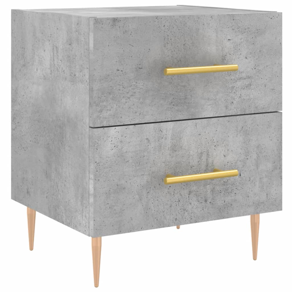 Concrete Grey Bedside Cabinets Set of 2, 40x35x47.5 cm - Engineered Wood