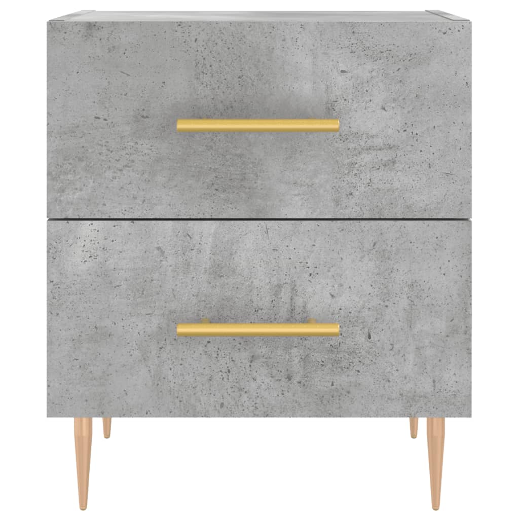 Concrete Grey Bedside Cabinets Set of 2, 40x35x47.5 cm - Engineered Wood