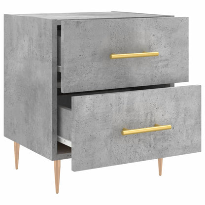 Concrete Grey Bedside Cabinets Set of 2, 40x35x47.5 cm - Engineered Wood
