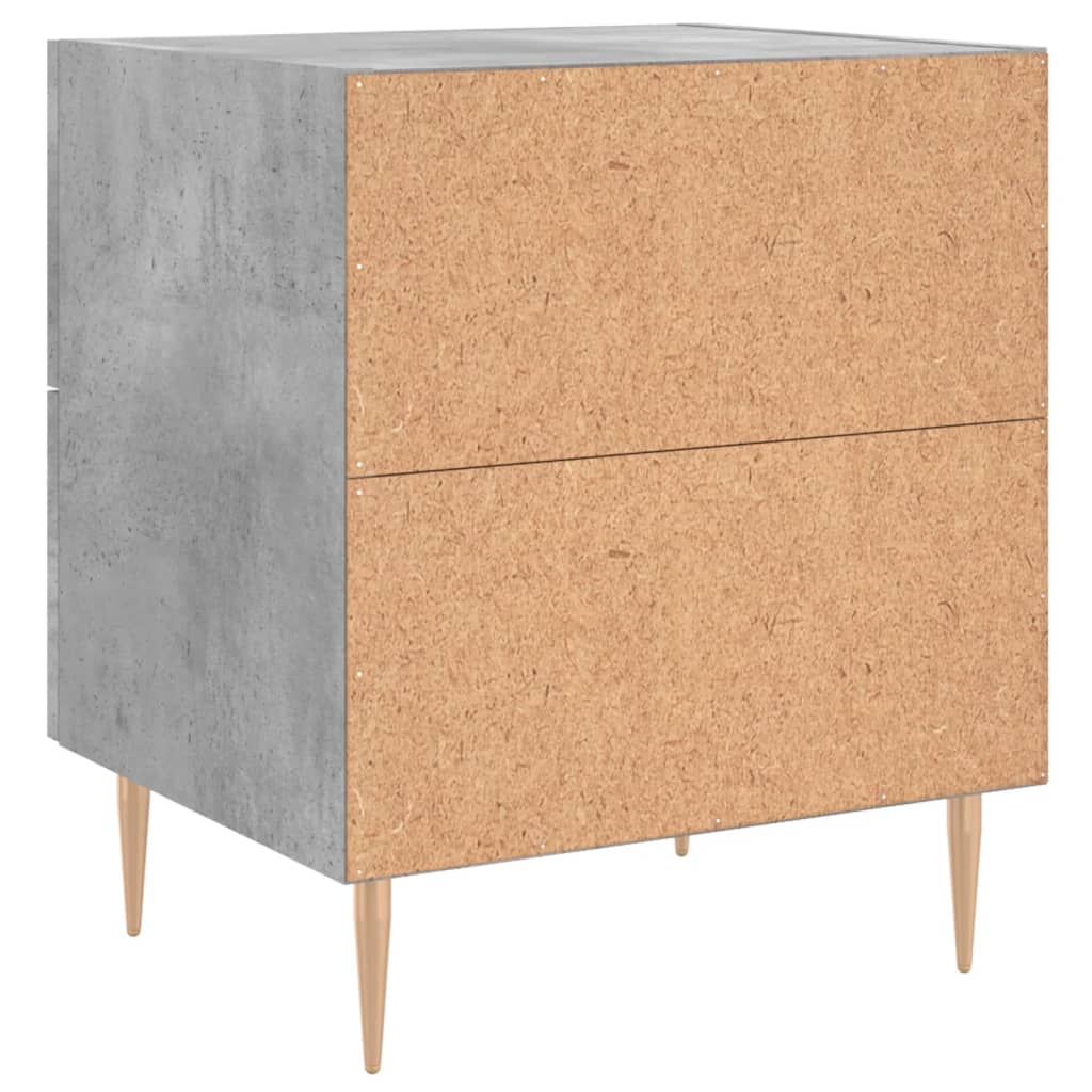 Concrete Grey Bedside Cabinets Set of 2, 40x35x47.5 cm - Engineered Wood