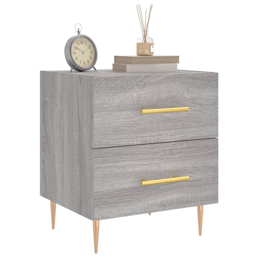 Grey Sonoma Engineered Wood Bedside Cabinets 2pcs, 40x35x47.5cm
