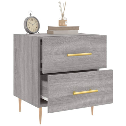Grey Sonoma Engineered Wood Bedside Cabinets 2pcs, 40x35x47.5cm