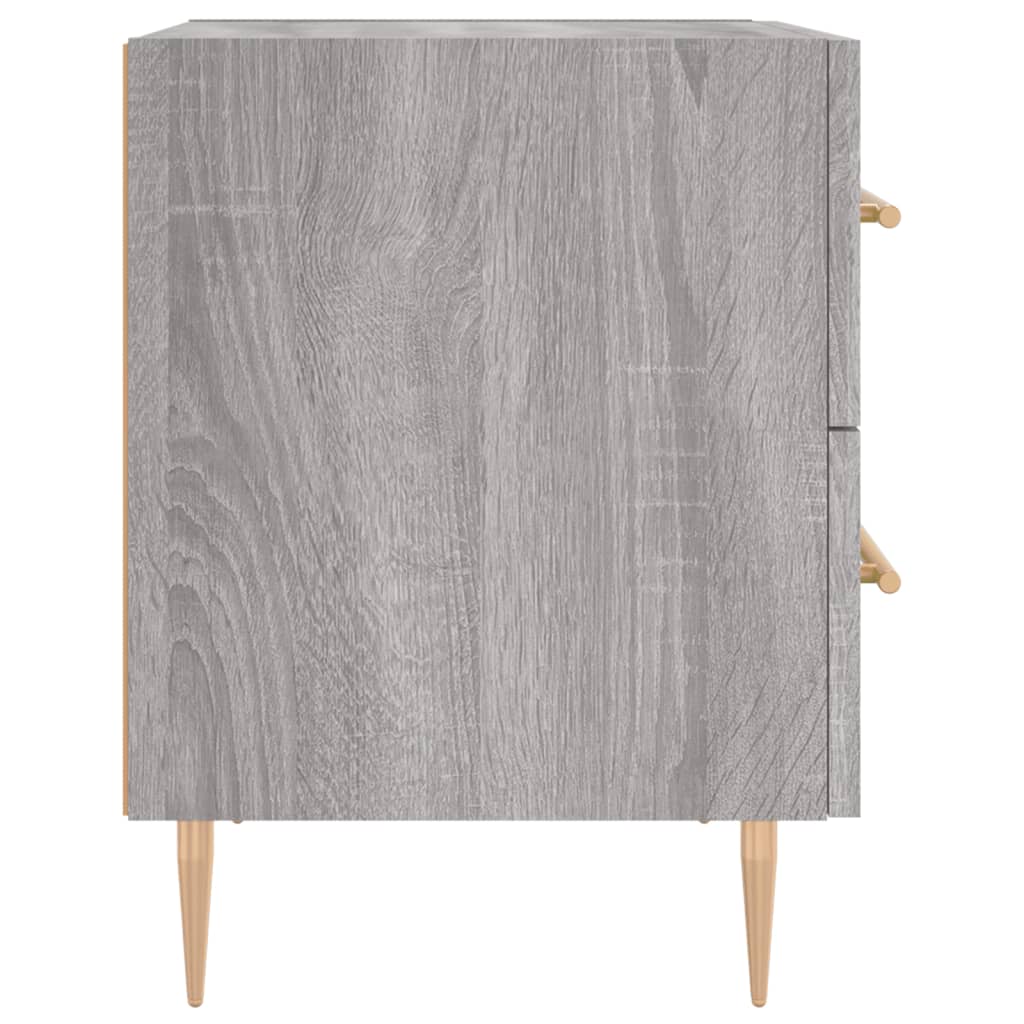 Grey Sonoma Engineered Wood Bedside Cabinets 2pcs, 40x35x47.5cm