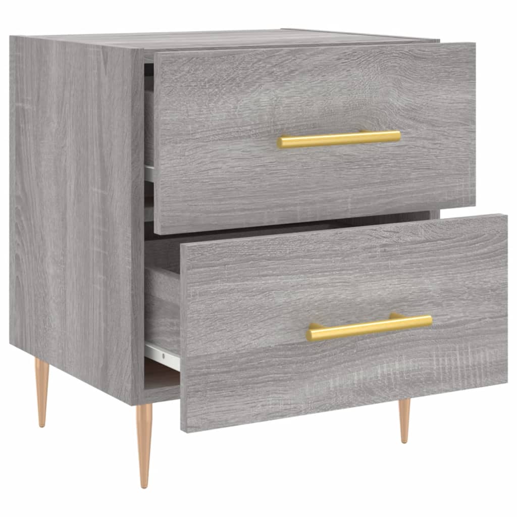Grey Sonoma Engineered Wood Bedside Cabinets 2pcs, 40x35x47.5cm
