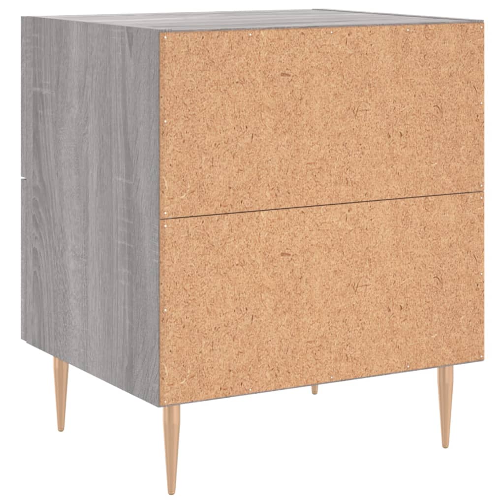 Grey Sonoma Engineered Wood Bedside Cabinets 2pcs, 40x35x47.5cm
