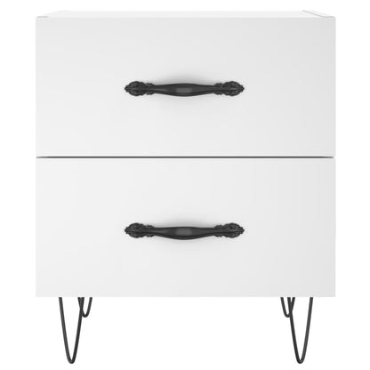 White Engineered Wood Bedside Cabinets Set 2pcs 40x35x47.5 cm