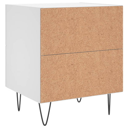 White Engineered Wood Bedside Cabinets Set 2pcs 40x35x47.5 cm