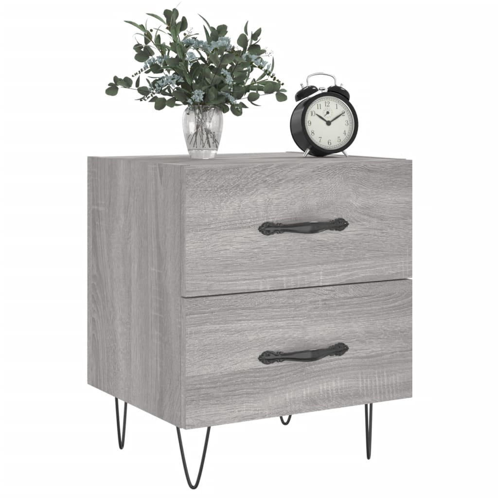 Grey Sonoma Bedside Cabinets 2 pcs - 40x35x47.5 cm Engineered Wood