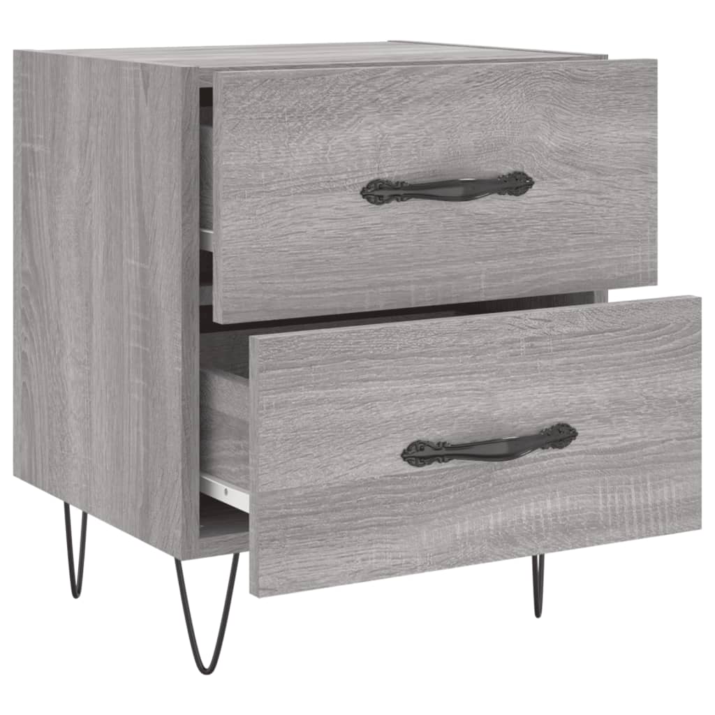Grey Sonoma Bedside Cabinets 2 pcs - 40x35x47.5 cm Engineered Wood