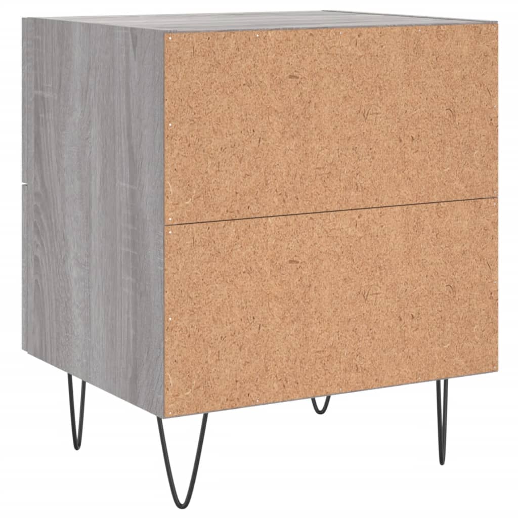Grey Sonoma Bedside Cabinets 2 pcs - 40x35x47.5 cm Engineered Wood