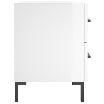 High Gloss White Bedside Cabinets Set - 2 pcs, 40x35x47.5 cm