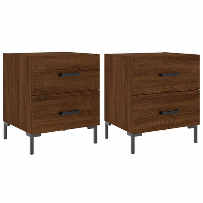 Bedside Cabinets 2 pcs Brown Oak 40x35x47.5 cm Engineered Wood