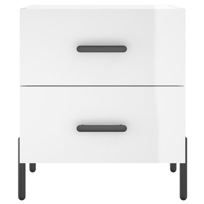 High Gloss White Bedside Cabinets 2 Pcs 40x35x47.5 cm Wood
