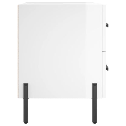 High Gloss White Bedside Cabinets 2 Pcs 40x35x47.5 cm Wood