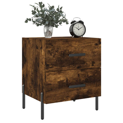Smoked Oak Bedside Cabinet 40x35x47.5 cm - Engineered Wood