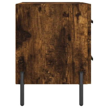 Set of 2 Smoked Oak Bedside Cabinets - 40x35x47.5 cm Engineered Wood