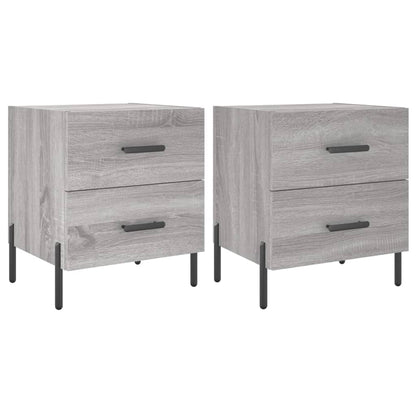 Grey Sonoma Bedside Cabinets 2 pcs - 40x35x47.5 cm Engineered Wood