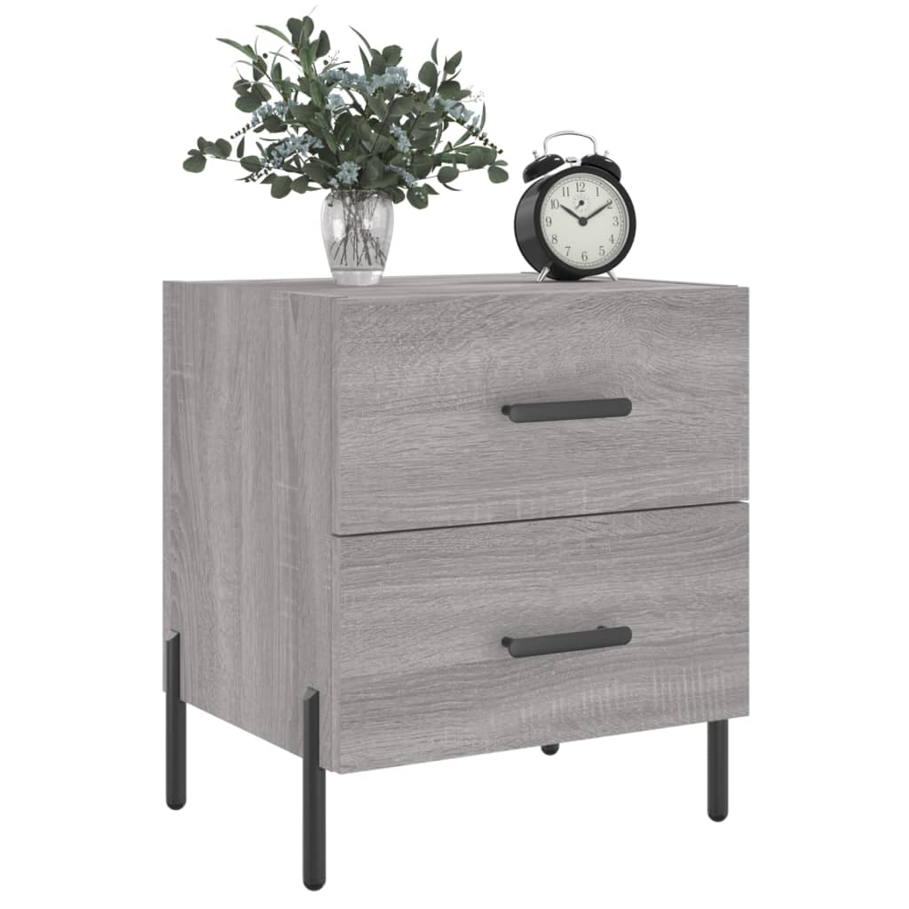 Grey Sonoma Bedside Cabinets 2 pcs - 40x35x47.5 cm Engineered Wood