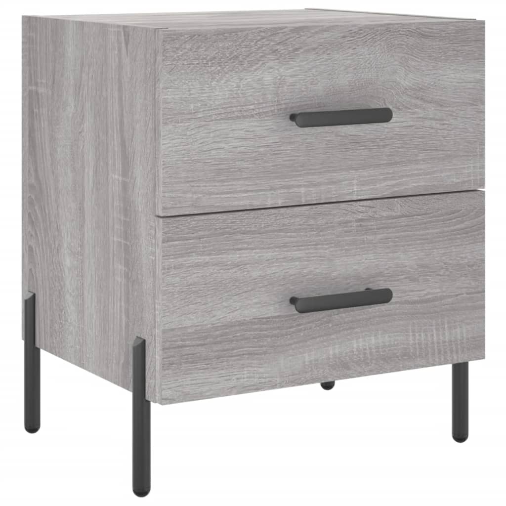 Grey Sonoma Bedside Cabinets 2 pcs - 40x35x47.5 cm Engineered Wood