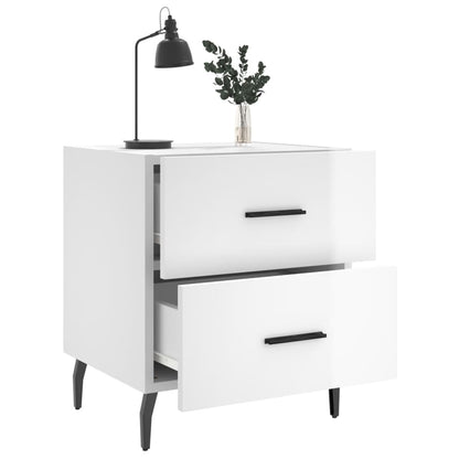 Bedside Cabinets 2 pcs High Gloss White 40x35x47.5 cm Engineered Wood