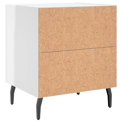 Bedside Cabinets 2 pcs High Gloss White 40x35x47.5 cm Engineered Wood