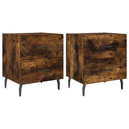 Smoked Oak Bedside Cabinets, 2 Pcs, 40x35x47.5 cm, Engineered Wood