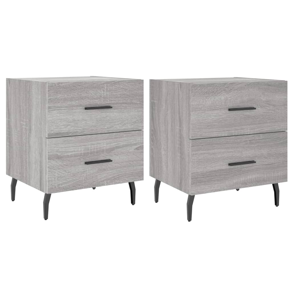 Grey Sonoma Bedside Cabinets 2 pcs - 40x35x47.5 cm Engineered Wood