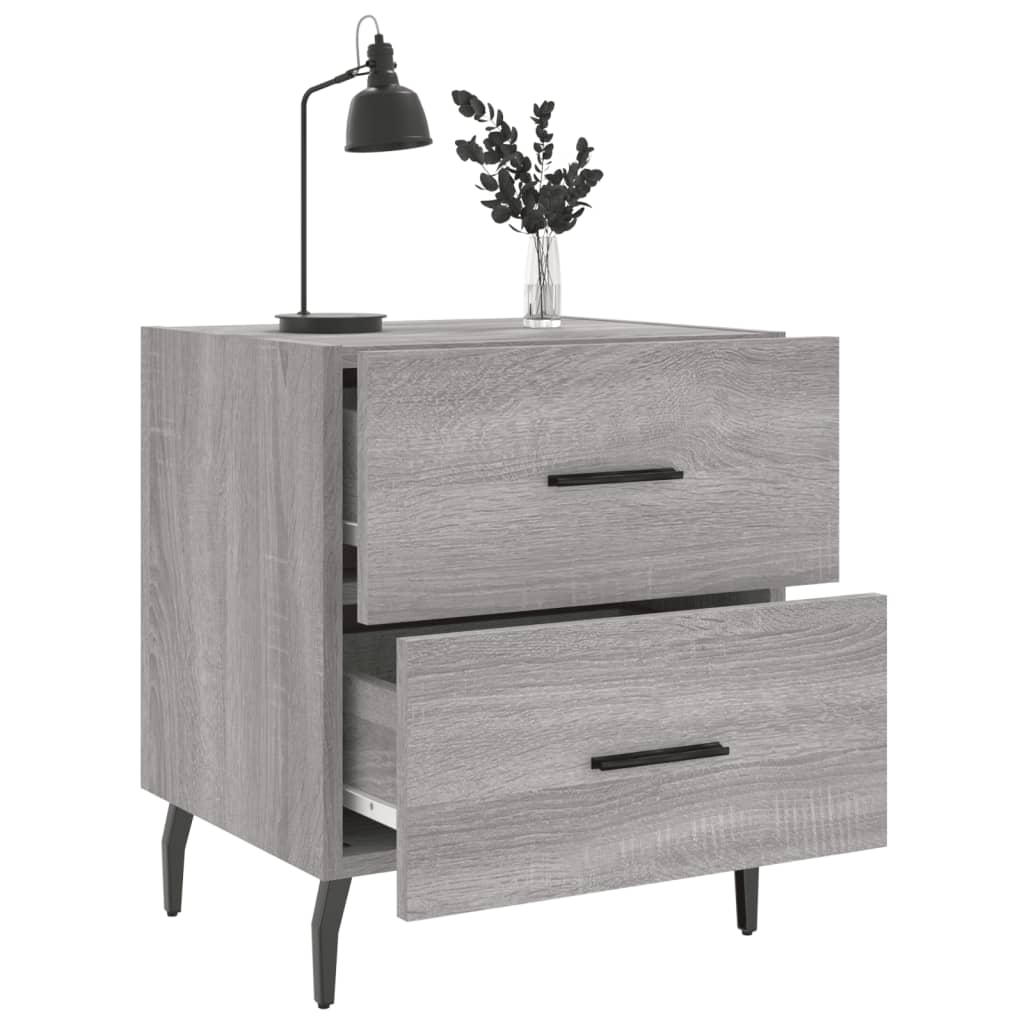 Grey Sonoma Bedside Cabinets 2 pcs - 40x35x47.5 cm Engineered Wood