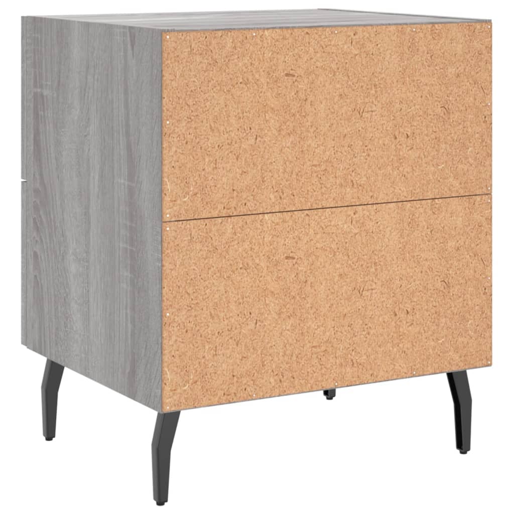 Grey Sonoma Bedside Cabinets 2 pcs - 40x35x47.5 cm Engineered Wood