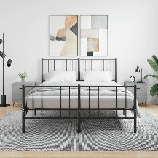 Grey Sonoma Bedside Cabinets 2 pcs - 40x35x47.5 cm Engineered Wood