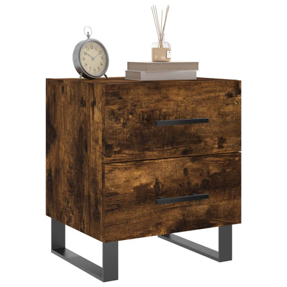 Smoked Oak Bedside Cabinets 2pcs - Engineered Wood, 40x35x47.5 cm