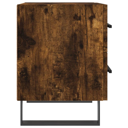 Smoked Oak Bedside Cabinets 2pcs - Engineered Wood, 40x35x47.5 cm