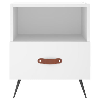 White Engineered Wood Bedside Cabinet - 40x35x47.5 cm